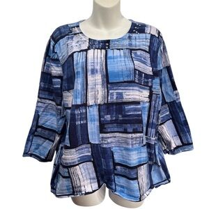 Alfred Dunner.  Size XL. Blue color block